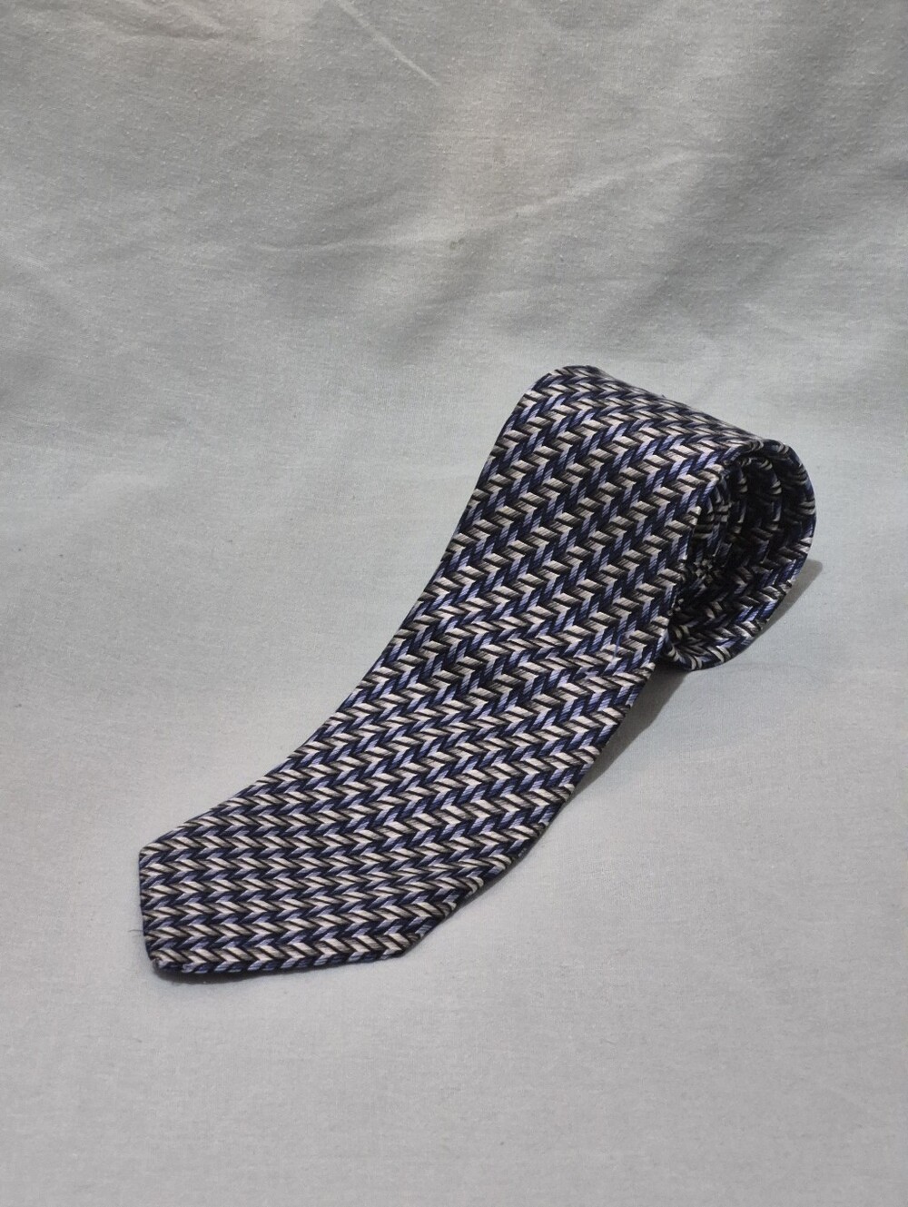 Eros Woven Chevron-Style Men’s Silk Made In Italy Tie